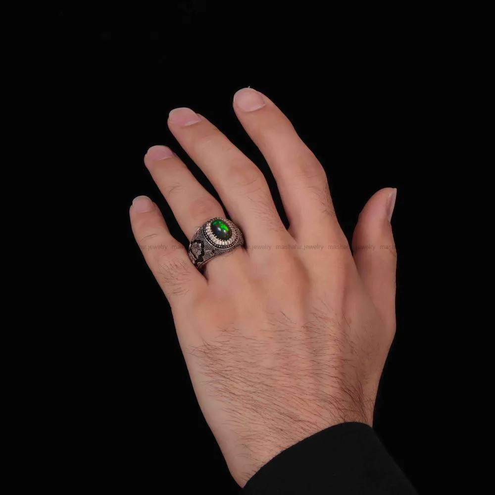 انگشتر اوپال مردانه کد 1255