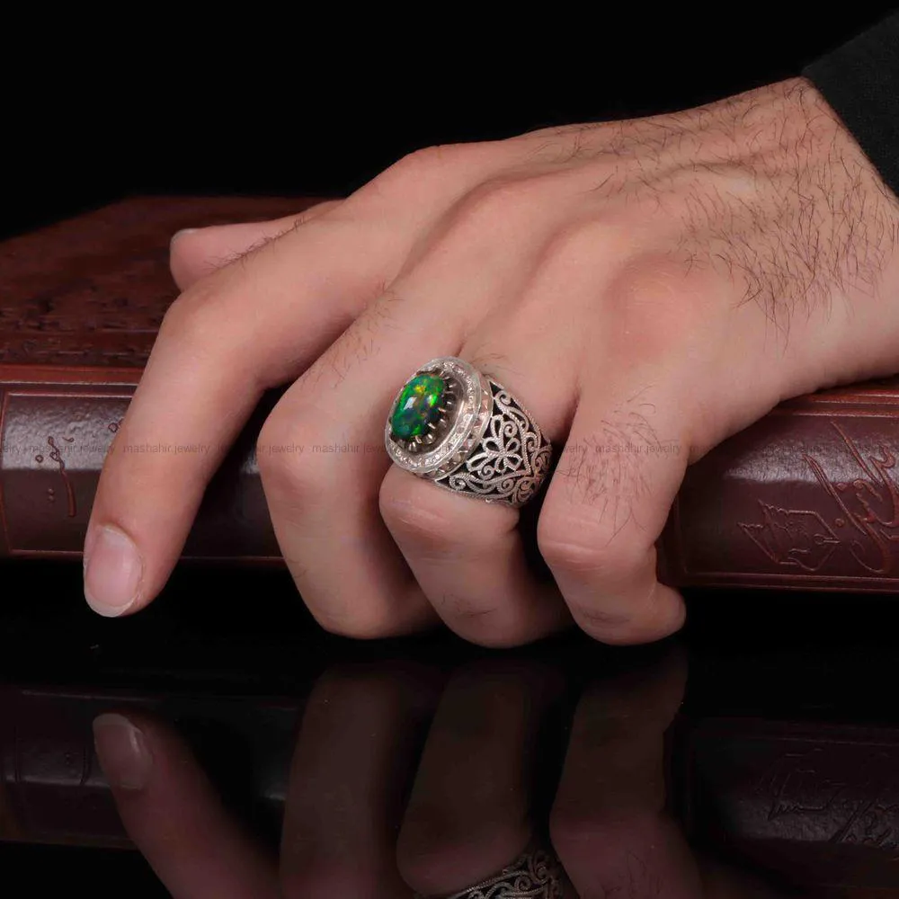 انگشتر اوپال مردانه کد 1269