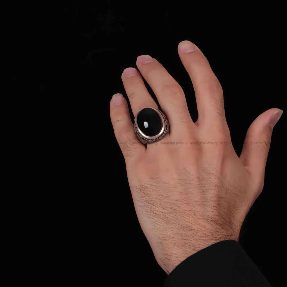 انگشتر عقیق مردانه کد 1276