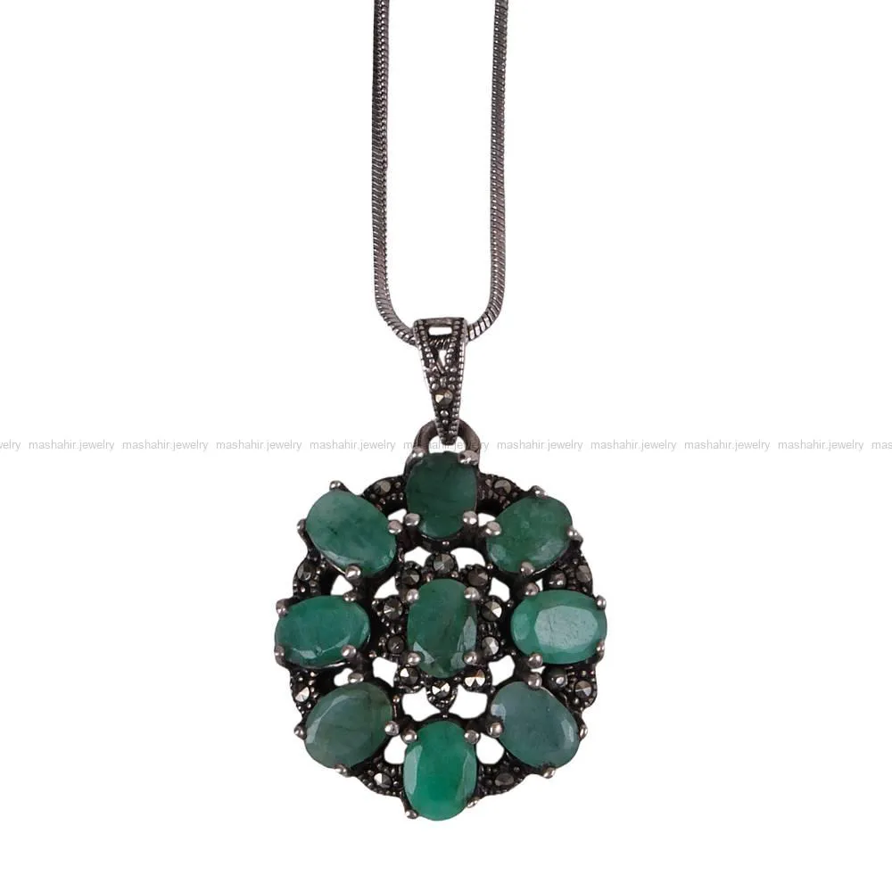 گردنبند زمرد زنانه کد 416