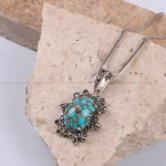 گردنبند فیروزه زنانه کد 417