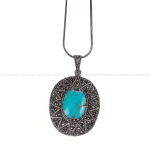 گردنبند فیروزه زنانه کد 419