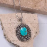 گردنبند فیروزه زنانه کد 419
