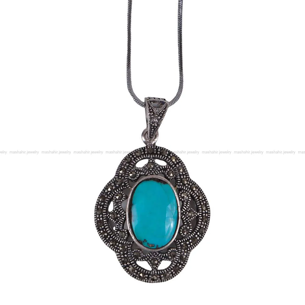 گردنبند فیروزه زنانه کد 422