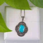 گردنبند فیروزه زنانه کد 422