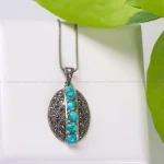 گردنبند فیروزه زنانه کد 427