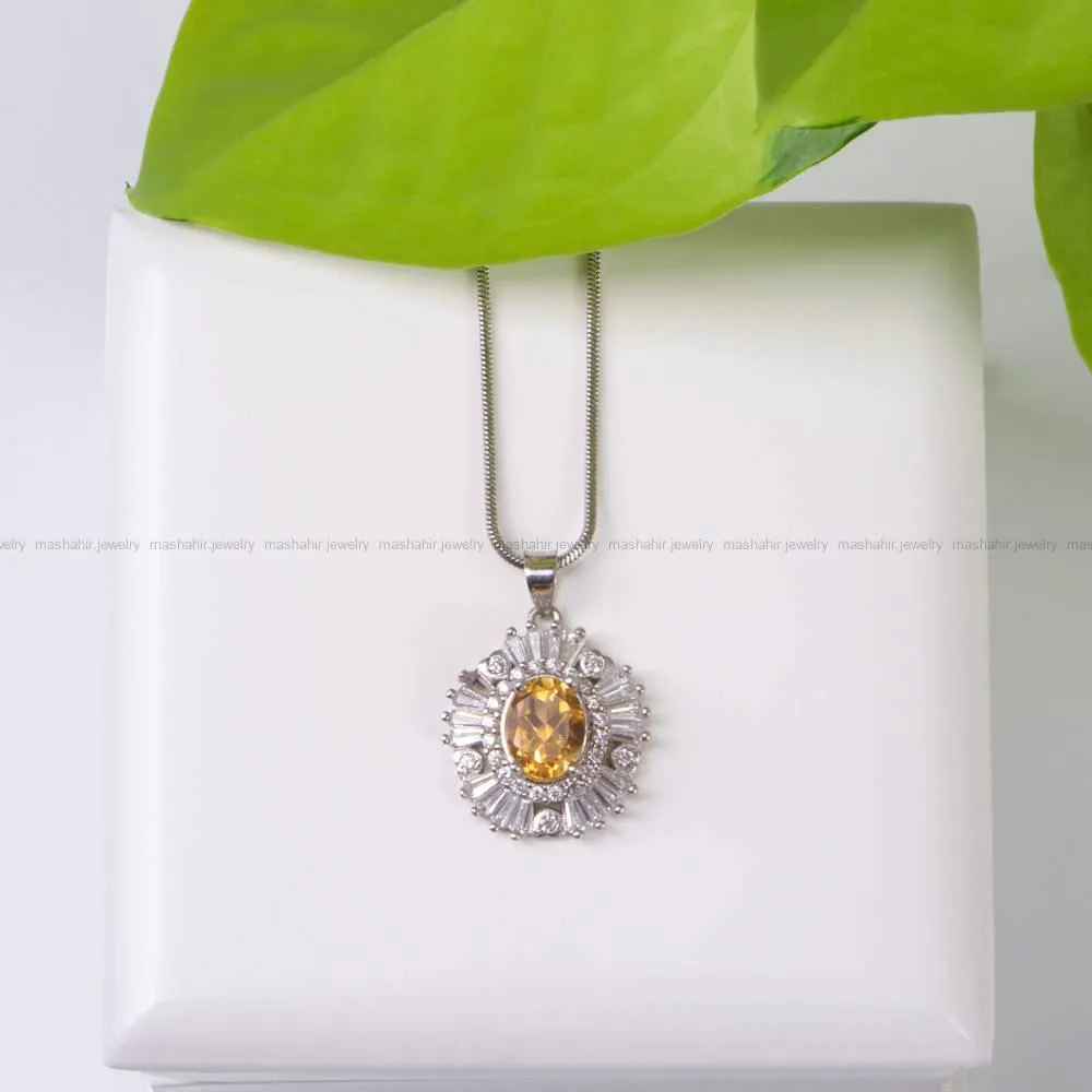 گردنبند سیترین زنانه کد 430