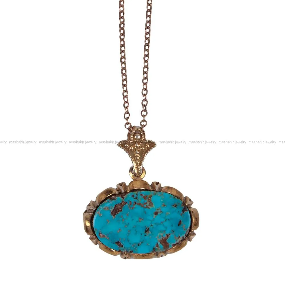 گردنبند فیروزه زنانه کد 435