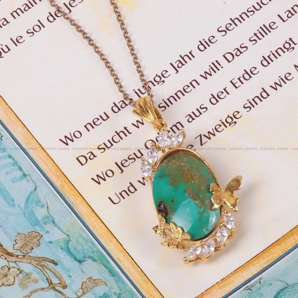 گردنبند فیروزه زنانه کد 439