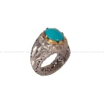 انگشتر فیروزه عجمی مردانه کد 456