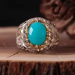 انگشتر فيروزه عجمی مردانه کد 456