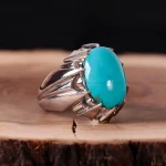 انگشتر فيروزه عجمی مردانه کد 458