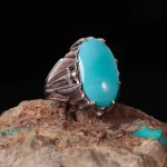 انگشتر فيروزه عجمی مردانه کد 466