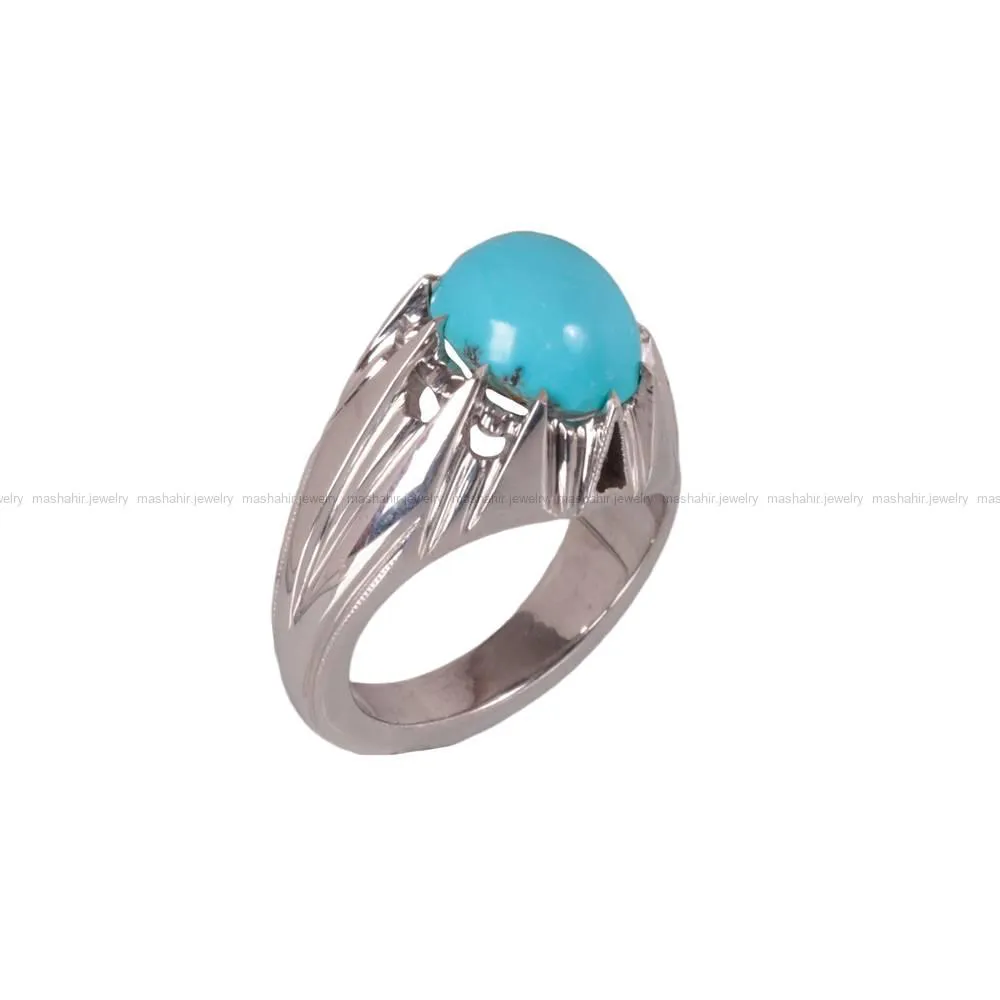 انگشتر فیروزه عجمی مردانه کد 469
