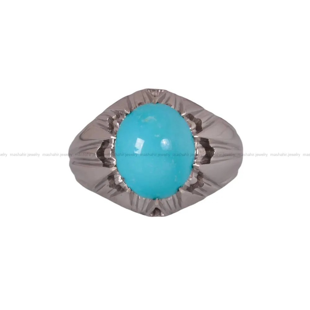 انگشتر فيروزه عجمی مردانه کد 469