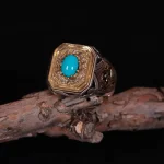 انگشتر فیروزه عجمی مردانه کد 753