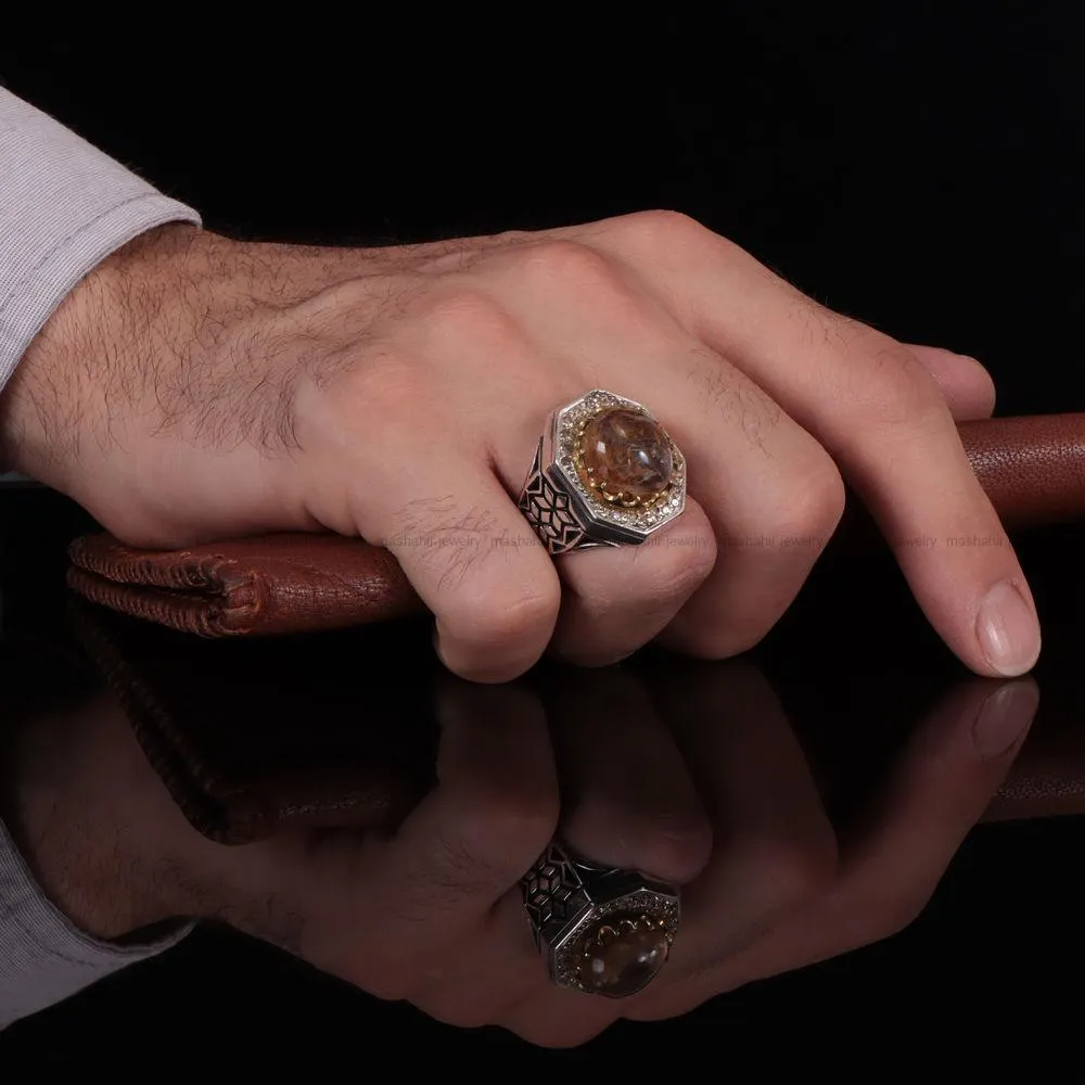 انگشتر دُر نجف مردانه کد 797