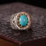 انگشتر فيروزه عجمی مردانه کد 484