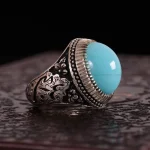 انگشتر فيروزه عجمی مردانه کد 485