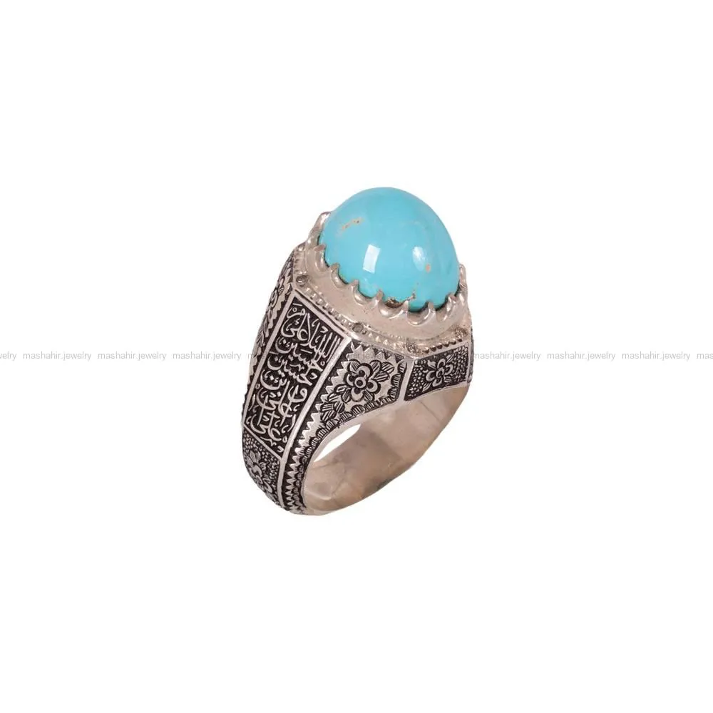 انگشتر فيروزه عجمی مردانه کد 486