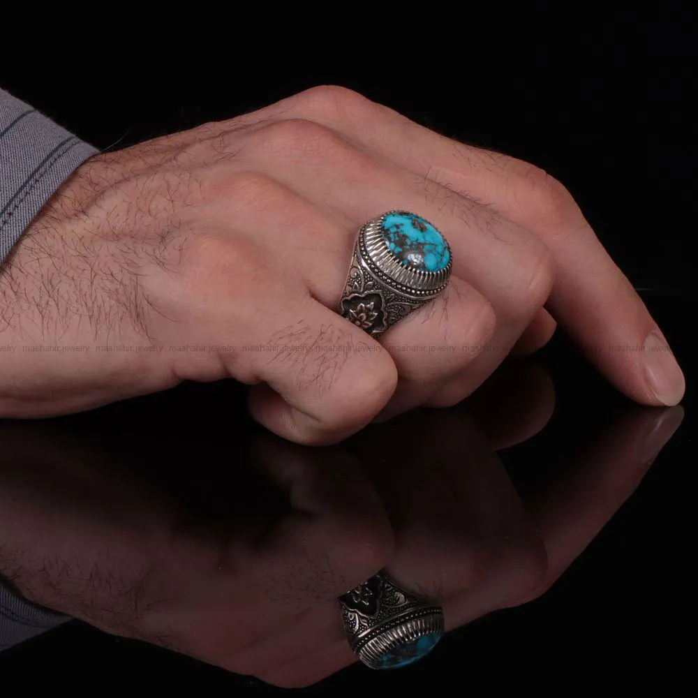 انگشتر فيروزه شجری مردانه کد 923