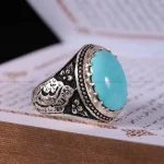 انگشتر فيروزه عجمی مردانه کد 494