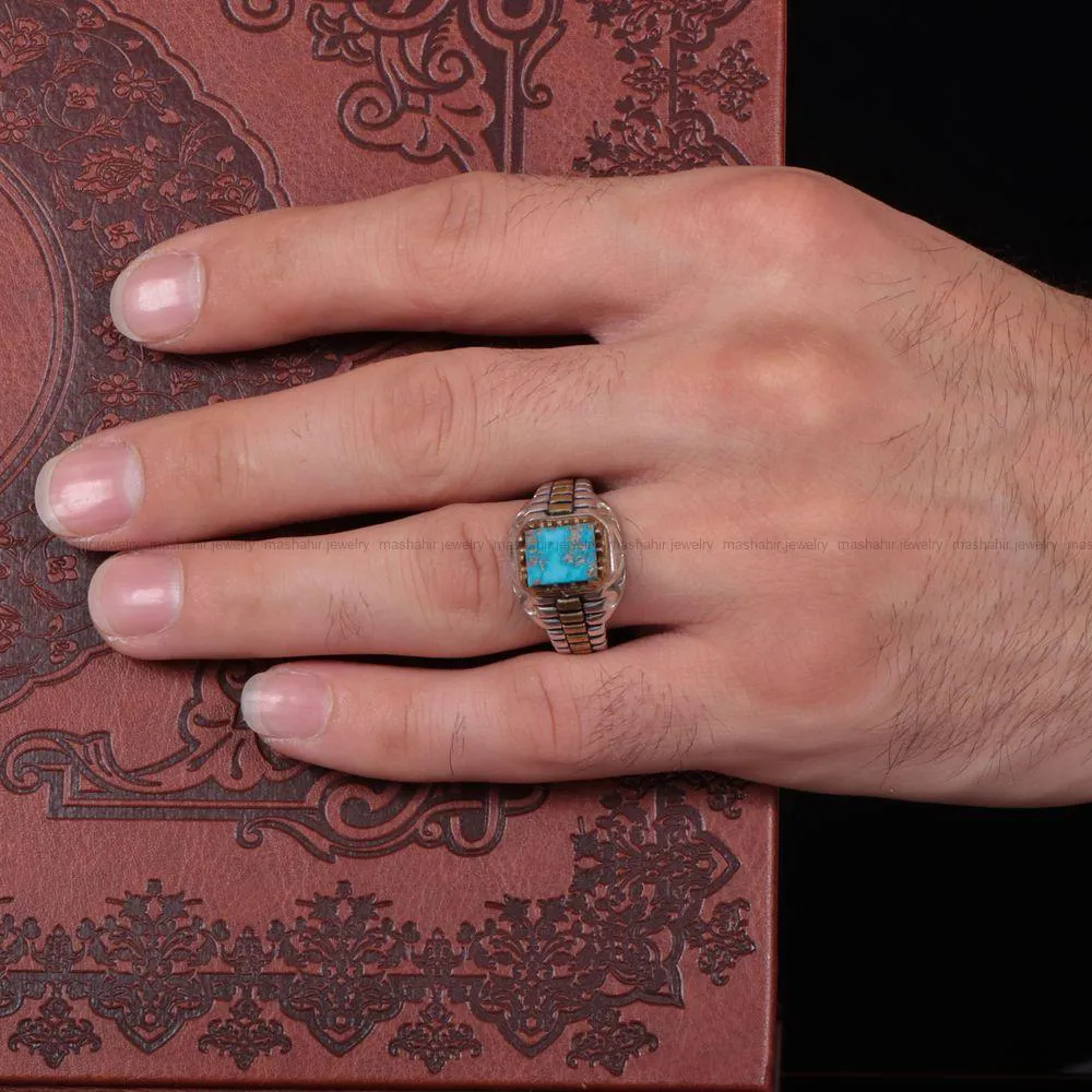 انگشتر فيروزه شجری مردانه کد 960