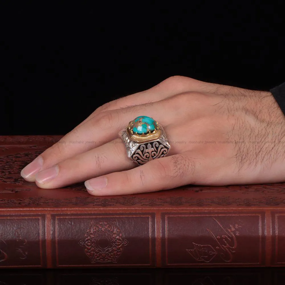 انگشتر فيروزه شجری مردانه کد 976