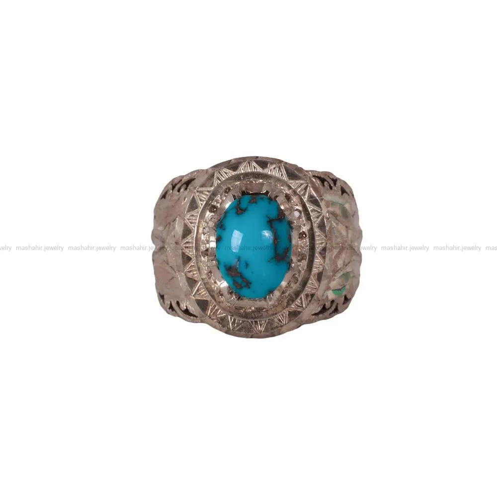 انگشتر فيروزه شجری مردانه کد 499