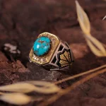 انگشتر فيروزه شجری مردانه کد 997