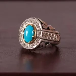 انگشتر فیروزه عجمی مردانه کد 504