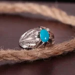 انگشتر فیروزه عجمی مردانه کد 505