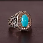 انگشتر فیروزه عجمی مردانه کد 506