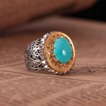 انگشتر فیروزه عجمی مردانه کد 508