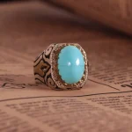 انگشتر فیروزه عجمی مردانه کد 510