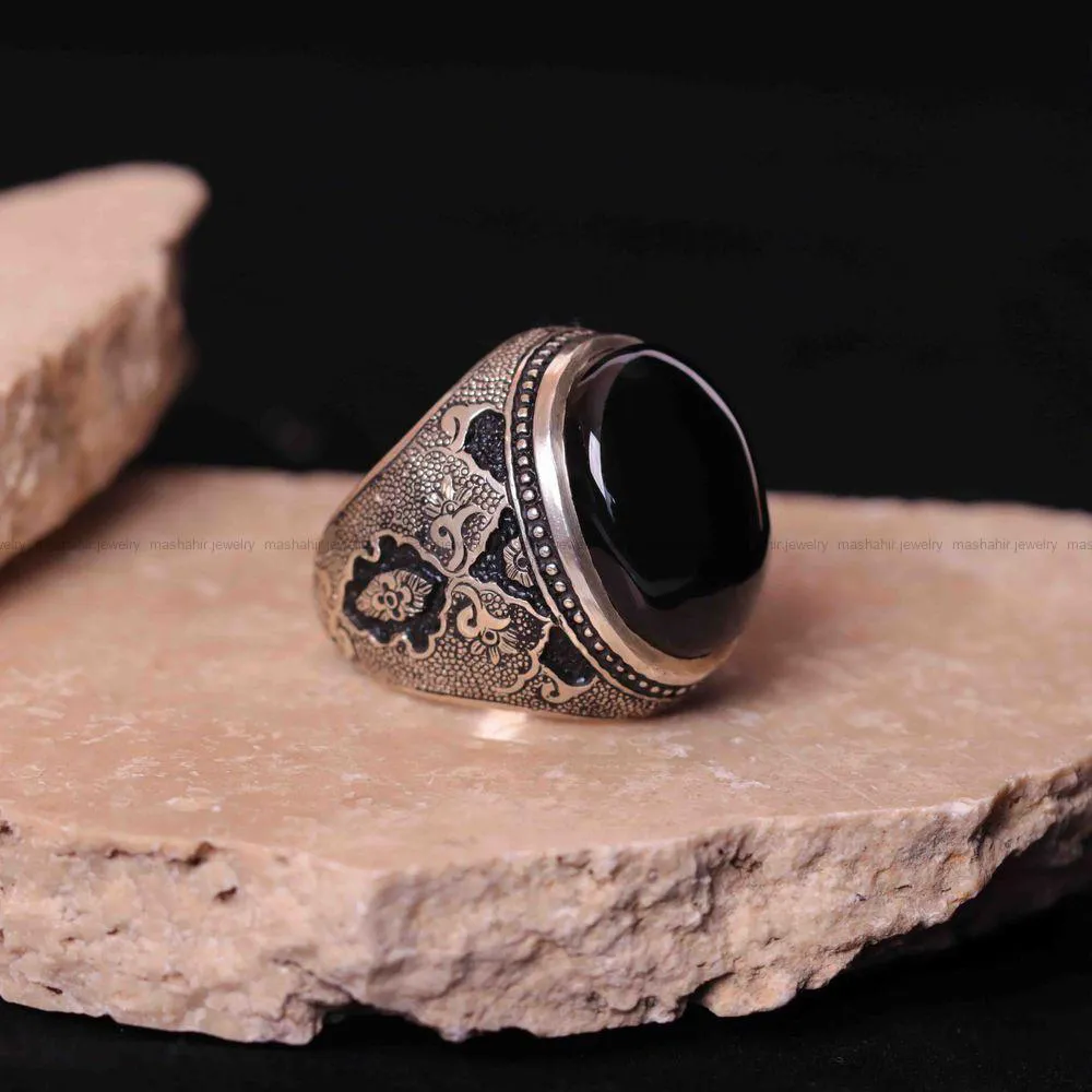 انگشتر عقیق مردانه کد 1276