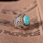 انگشتر فیروزه عجمی مردانه کد 517