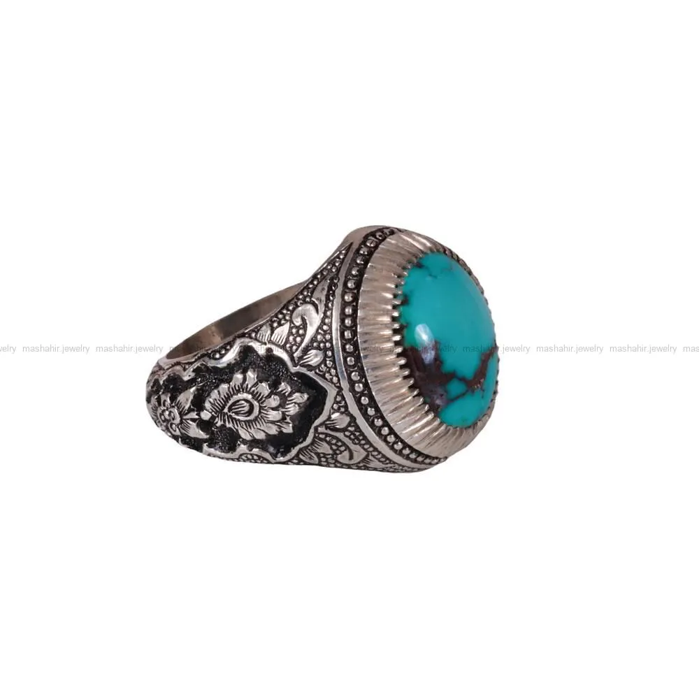 انگشتر فیروزه شجری مردانه کد 519