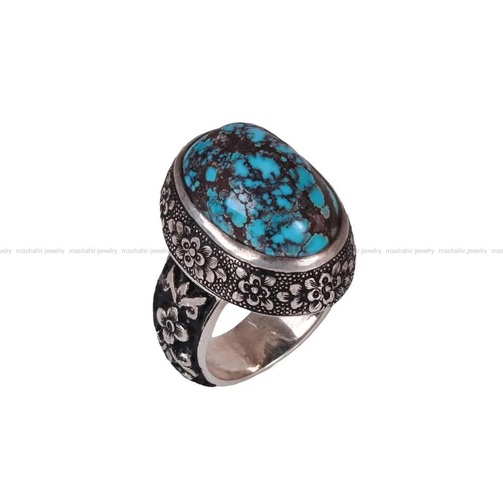 انگشتر فیروزه شجری مردانه کد 520