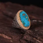 انگشتر فیروزه شجری مردانه کد 522