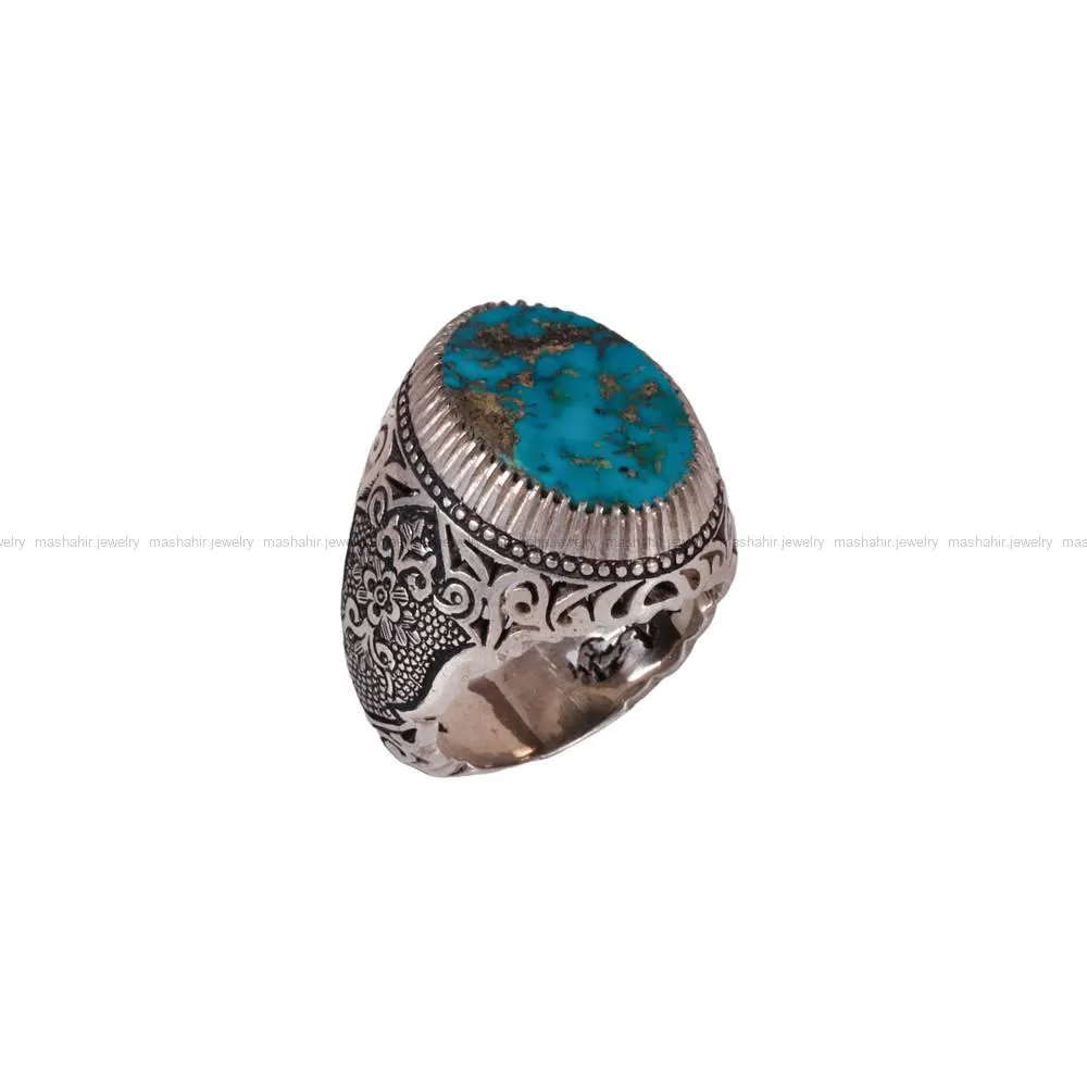 انگشتر فیروزه شجری مردانه کد 523