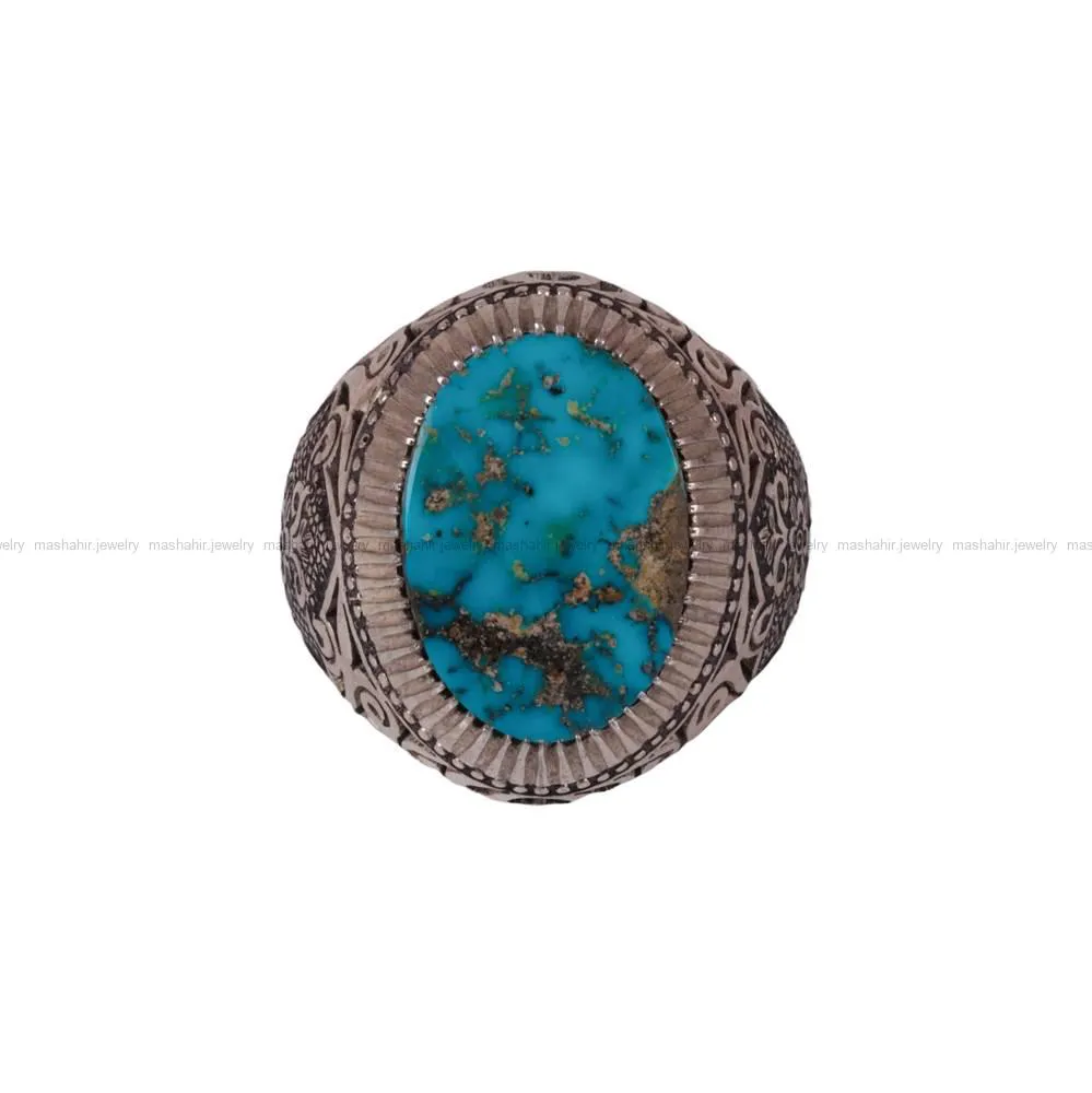 انگشتر فیروزه شجری مردانه کد 523