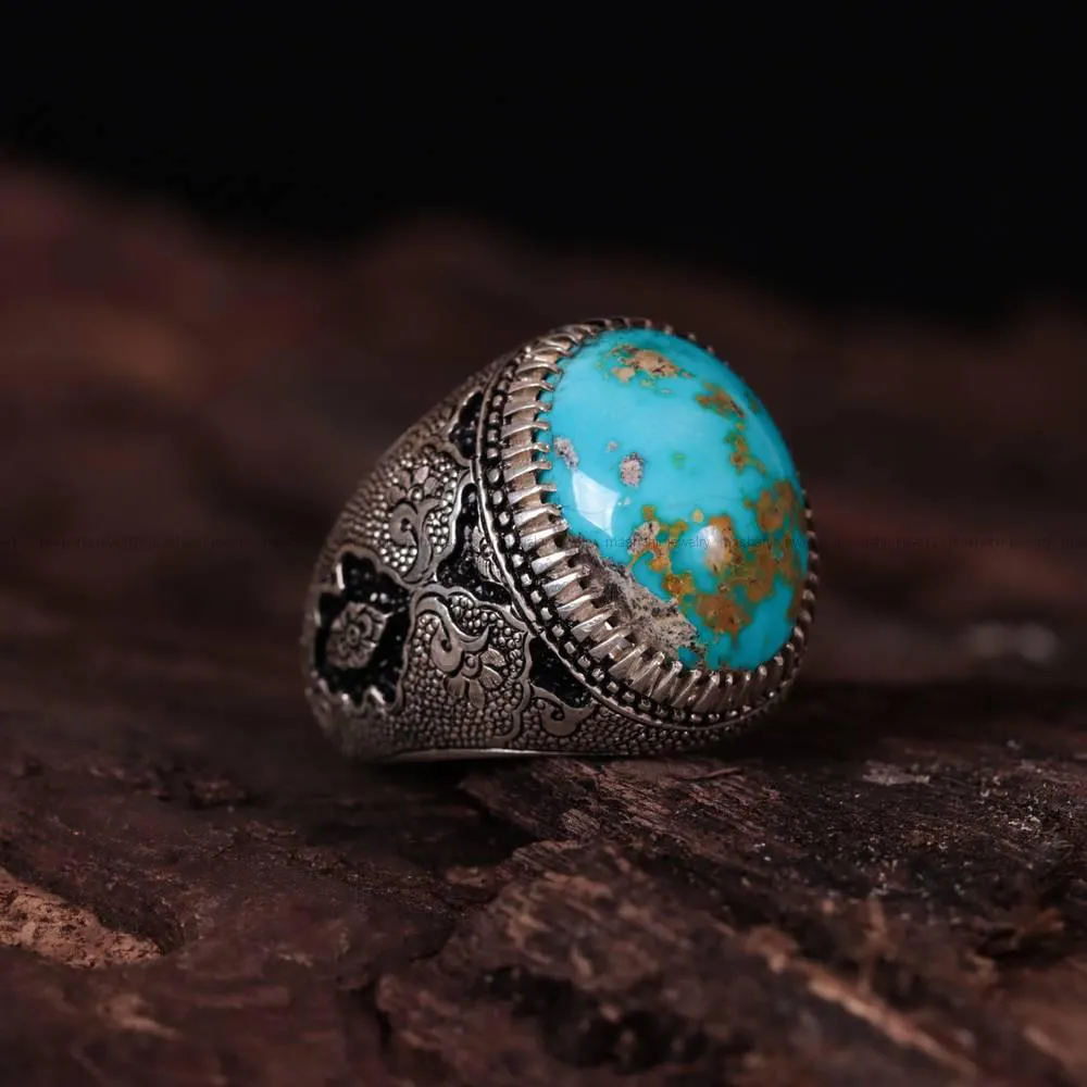 انگشتر فیروزه شجری مردانه کد 525