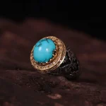 انگشتر فیروزه شجری مردانه کد 528