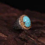 انگشتر فیروزه شجری مردانه کد 529