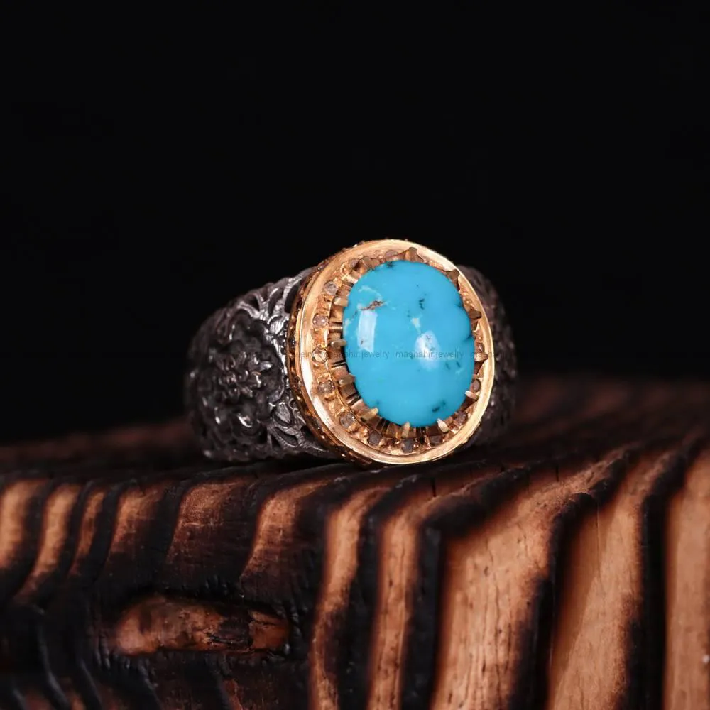 انگشتر فیروزه شجری مردانه کد 530