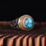 انگشتر فیروزه شجری مردانه کد 532