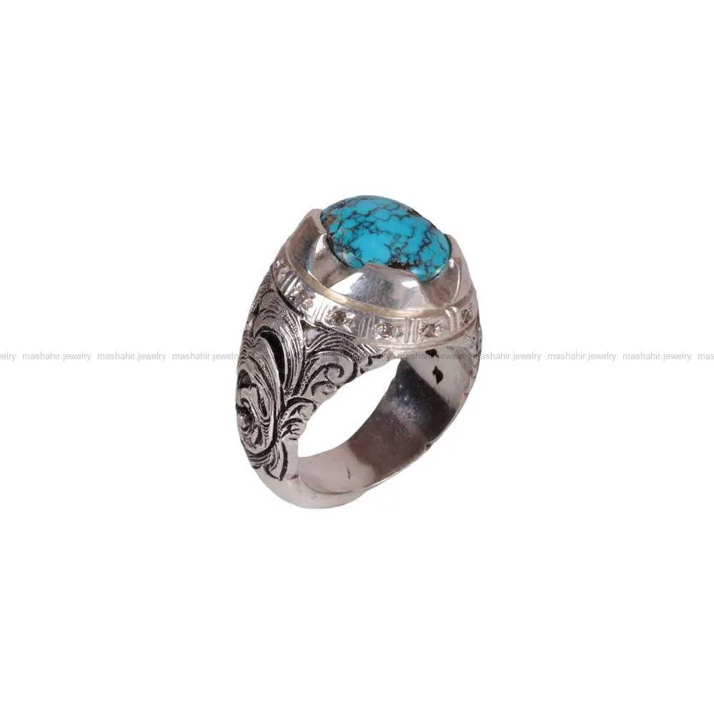 انگشتر فیروزه شجری مردانه کد 541