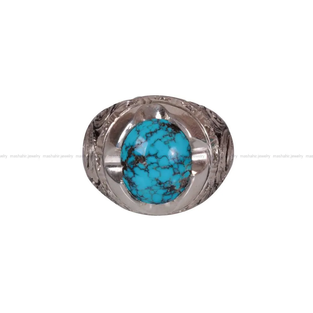 انگشتر فیروزه شجری مردانه کد 541