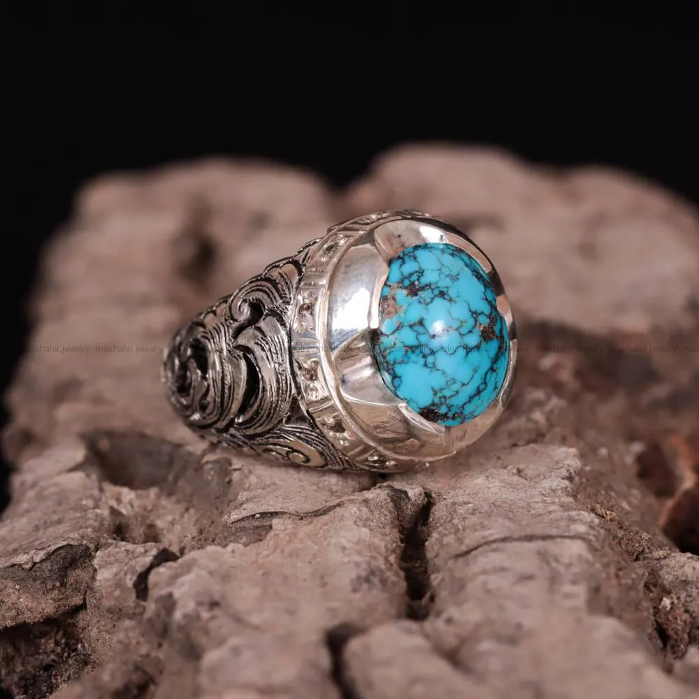 انگشتر فیروزه شجری مردانه کد 541